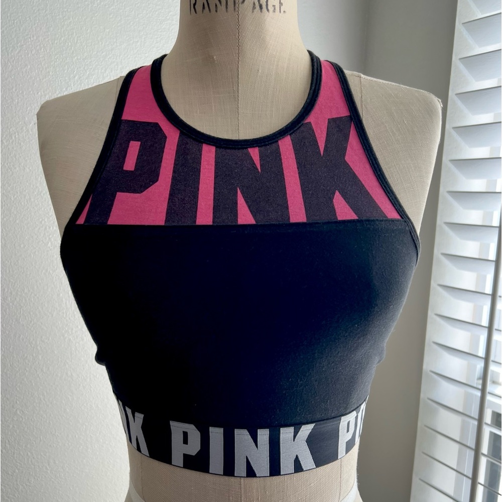 Victorias Secret VS PINK Halter Sports Bra Medium Spellout